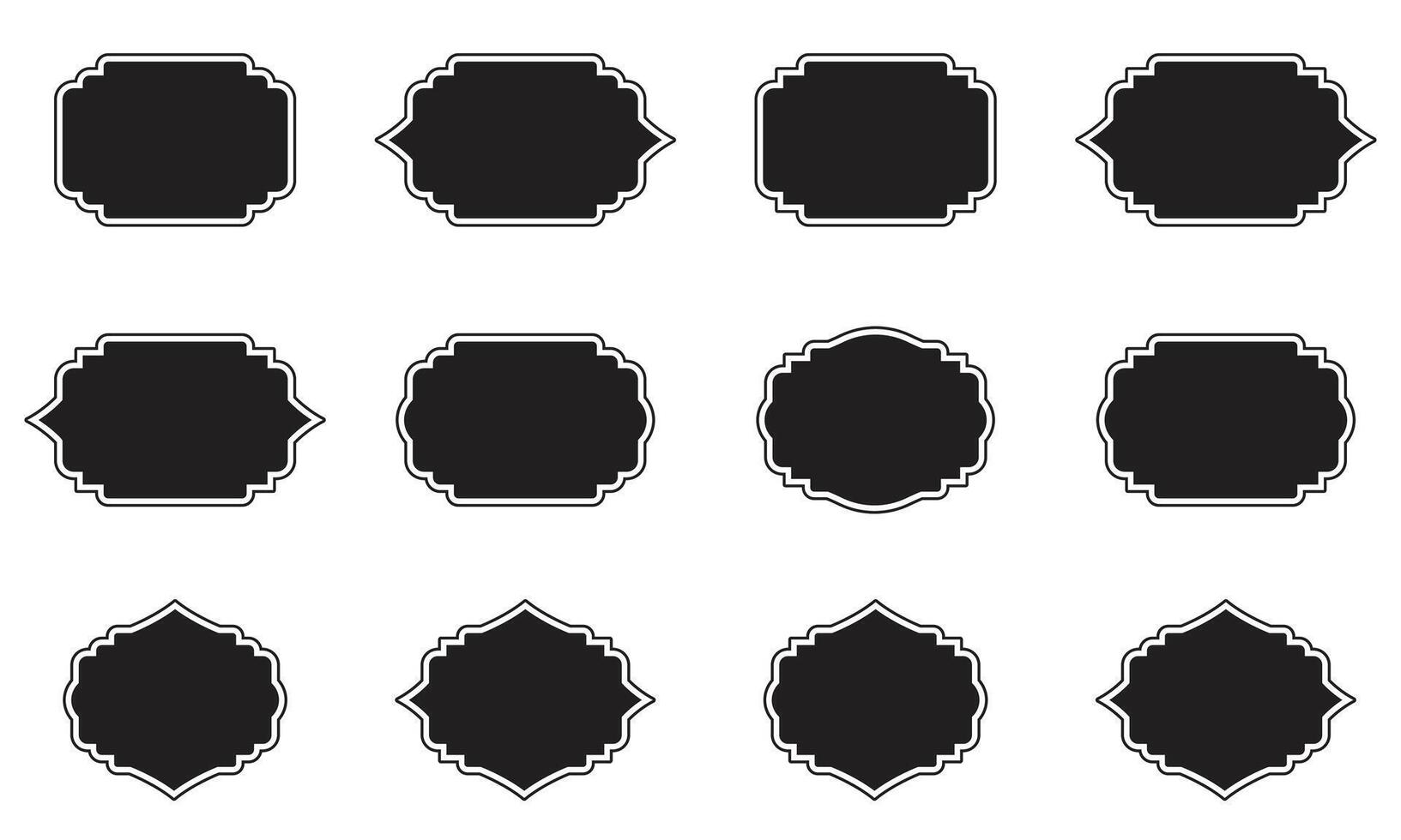Set of Ornamental Badges Shape vector