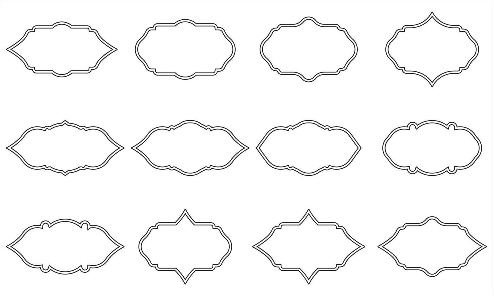 Ornamental Badges Shapes Collection vector