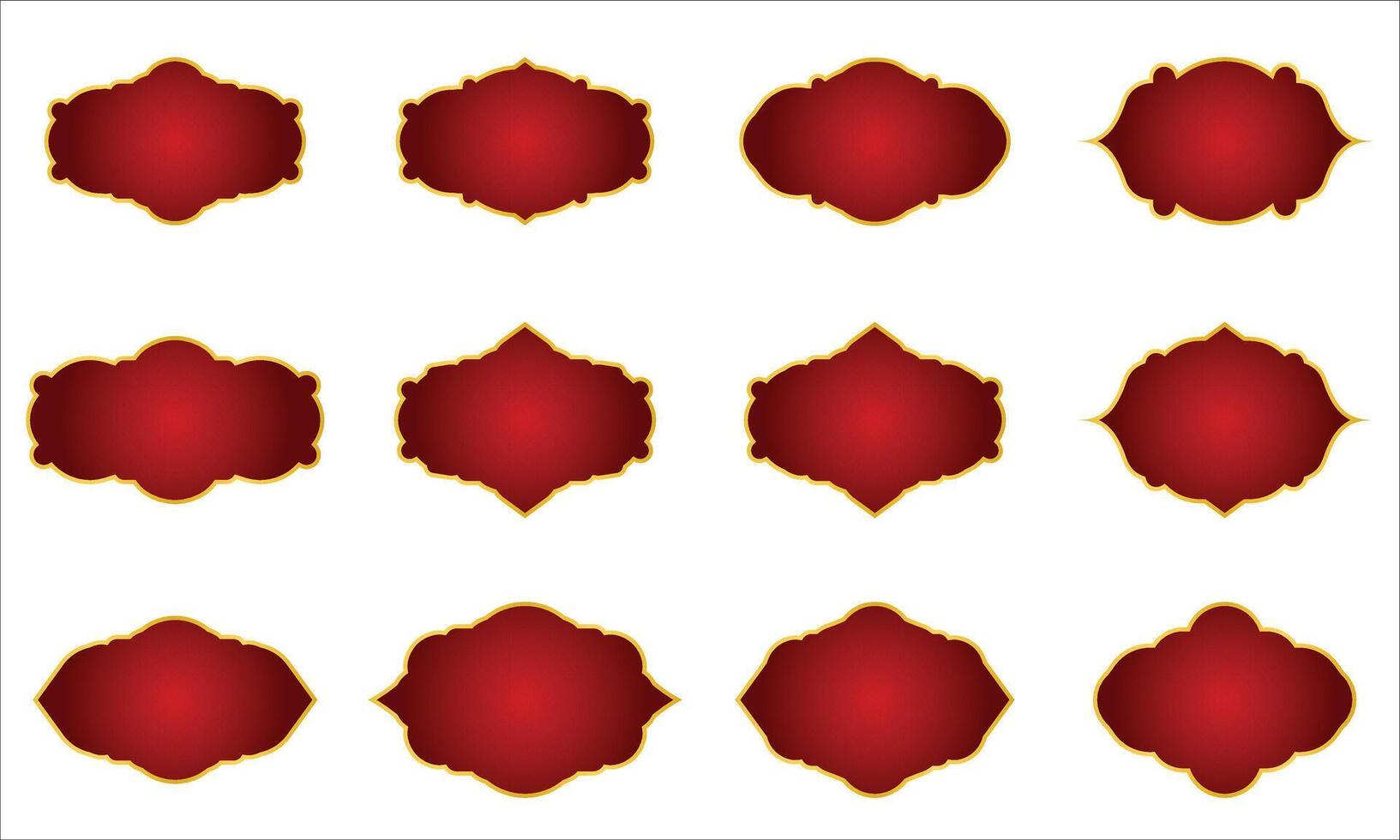 Set of Red Decorative Frame vector