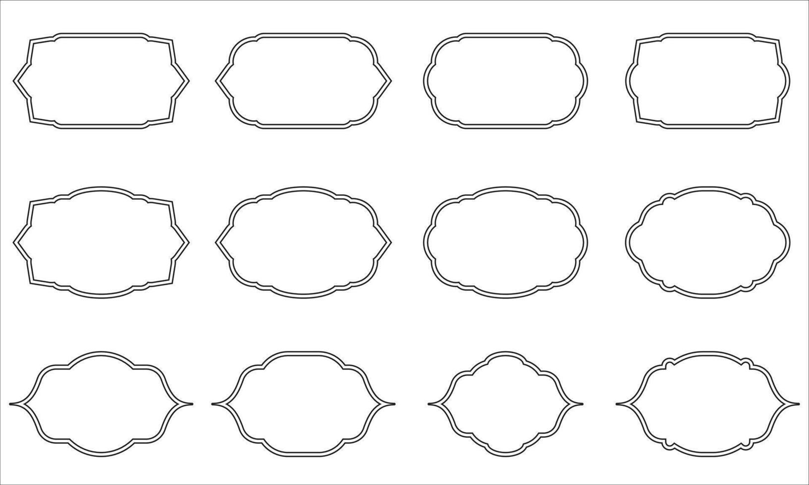 Ornamental Black Badge Shapes vector