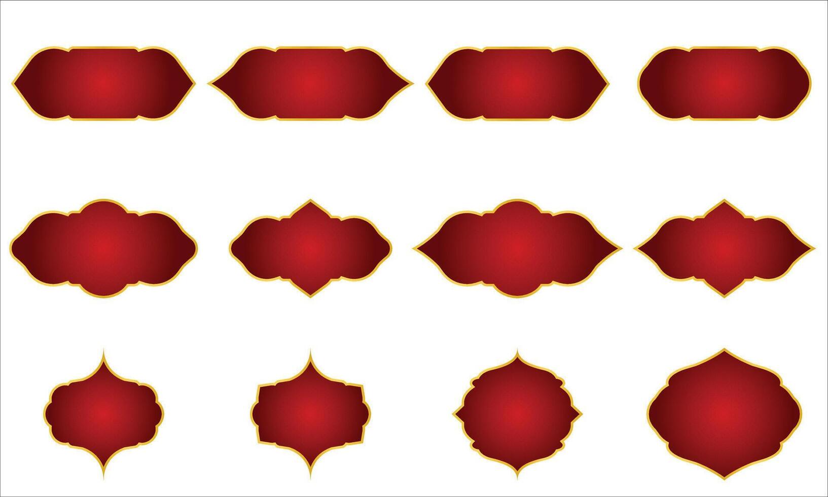 Collection of Red Decorative Frames vector
