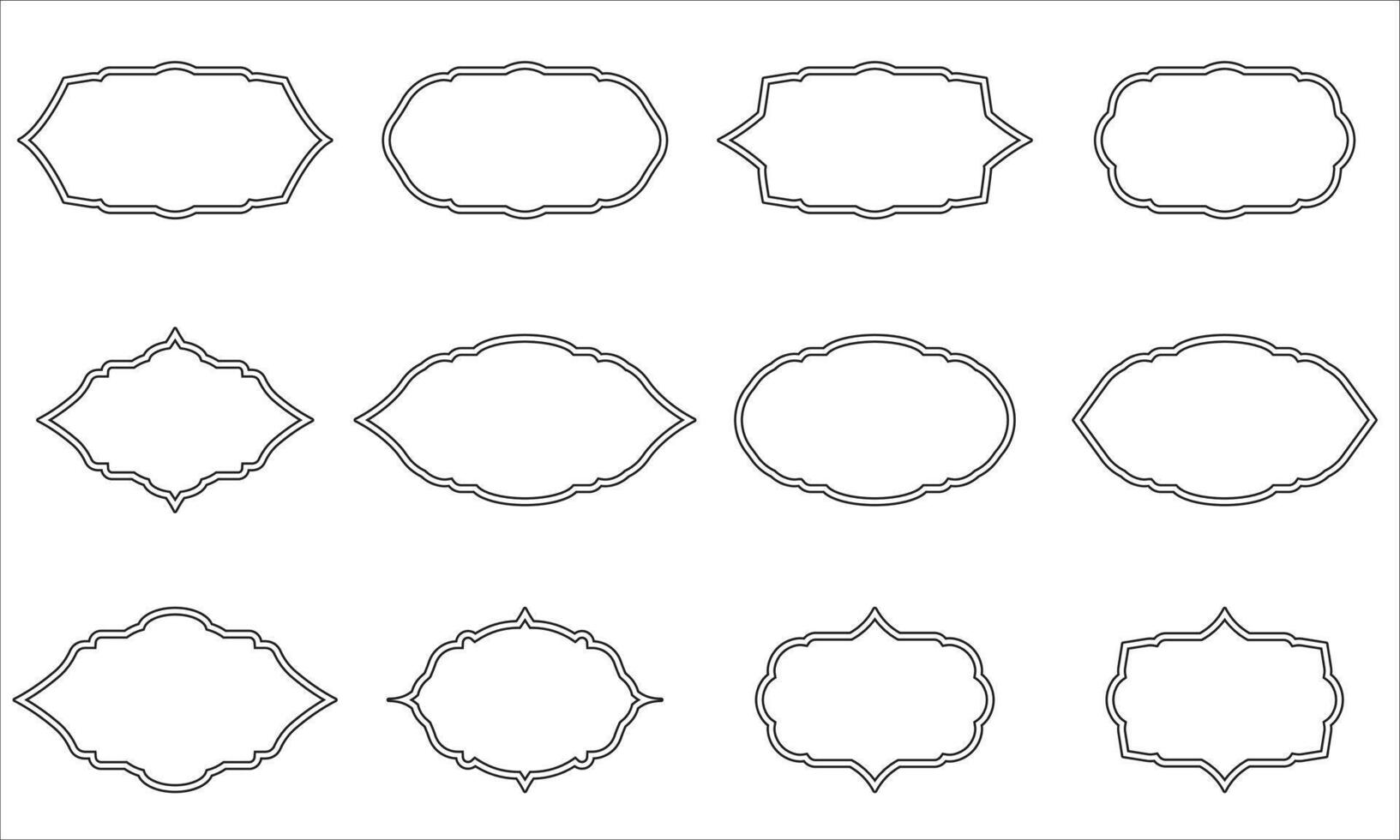 Ornamental Badge Shapes Collection vector