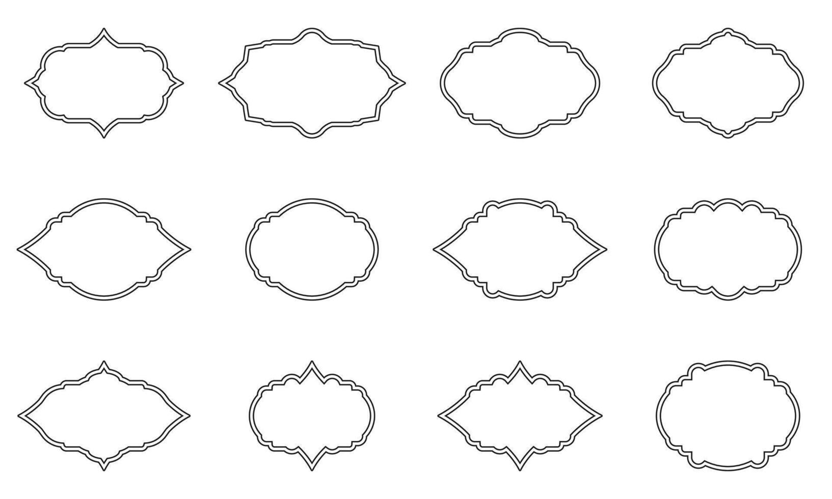 Ornamental Badges Shapes Set vector