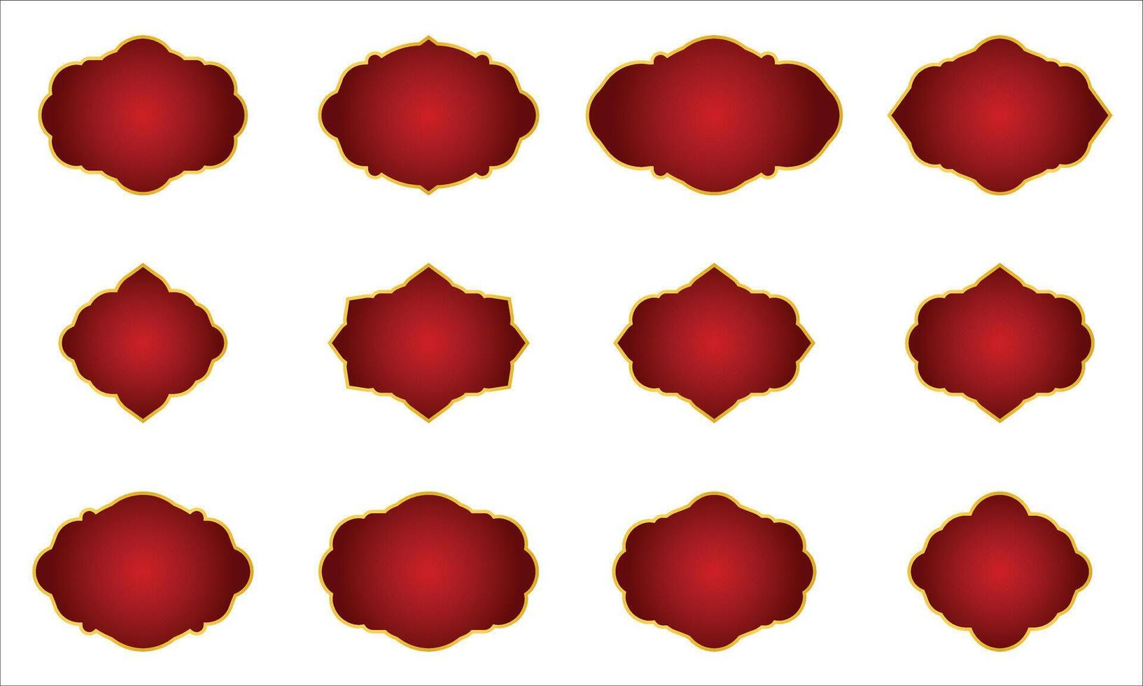 Set of Red Decorative Frames vector