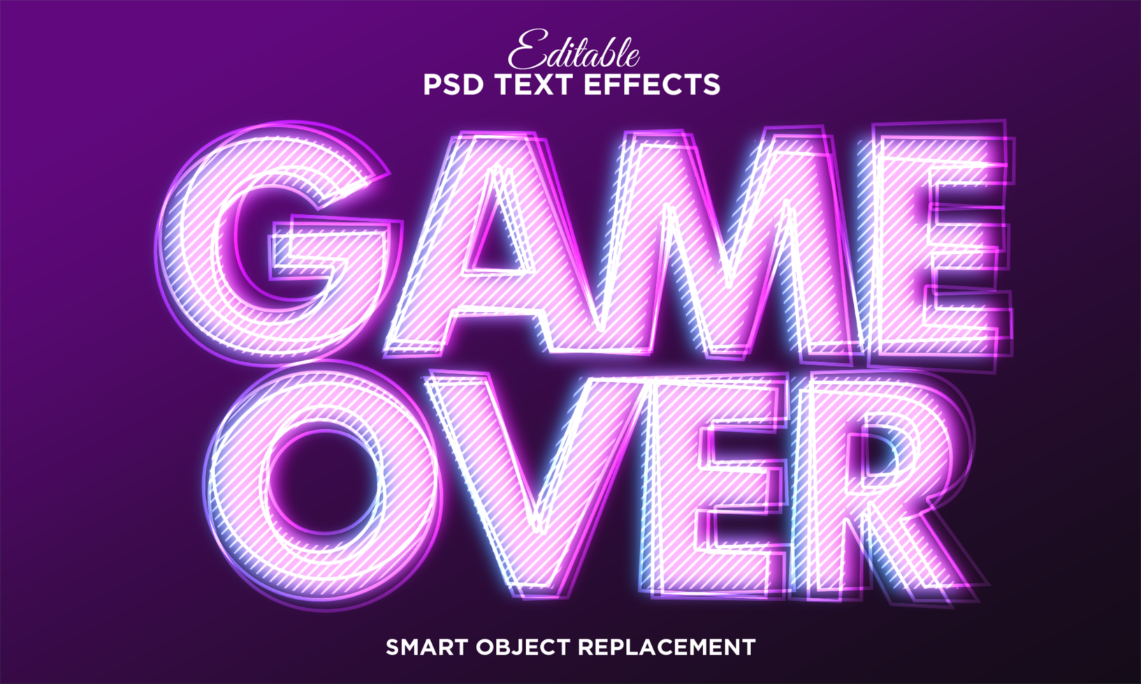 blur glitch editable text effect psd