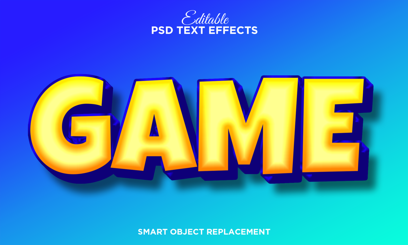 3D cartoon editable text effect psd