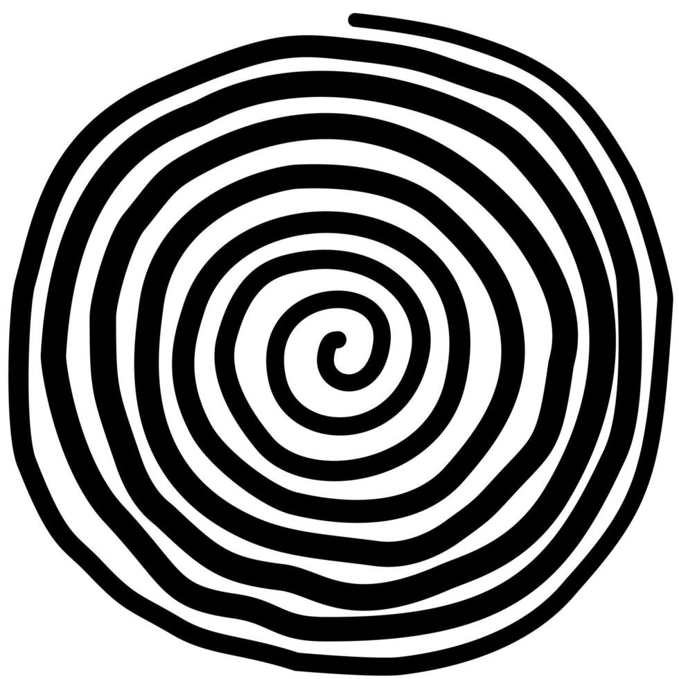 hand drawn round circles spiral line art isolated on white background vector