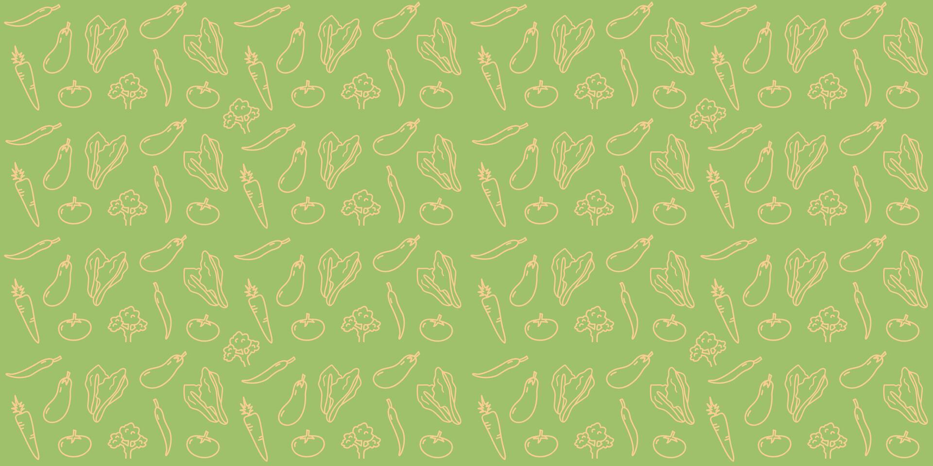 Hand-Drawn Linear Style Seamless Vegetable Pattern for Culinary Designs. yellow and green seamless pattern illustration. vector