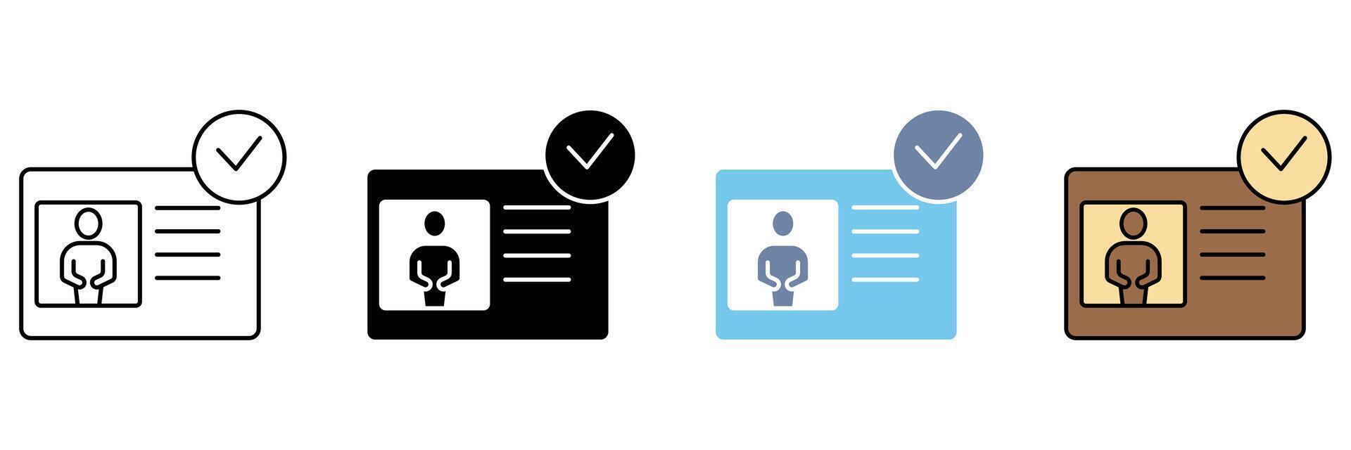 ID CHECK concept line icon. Simple element illustration. vector