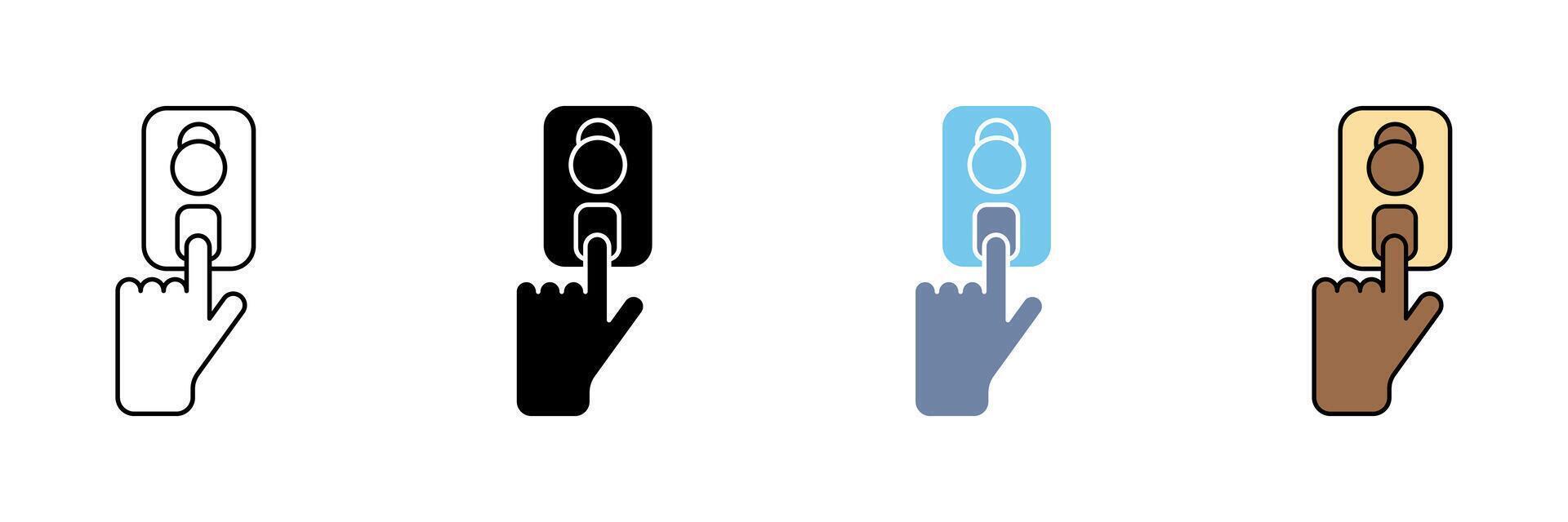 SCAN FINGER concept line icon. Simple element illustration. vector