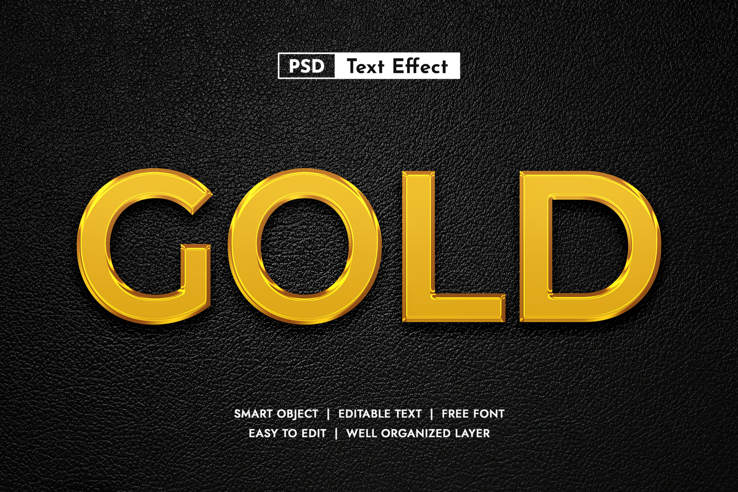Shiny Golden 3D Text Effect Style psd