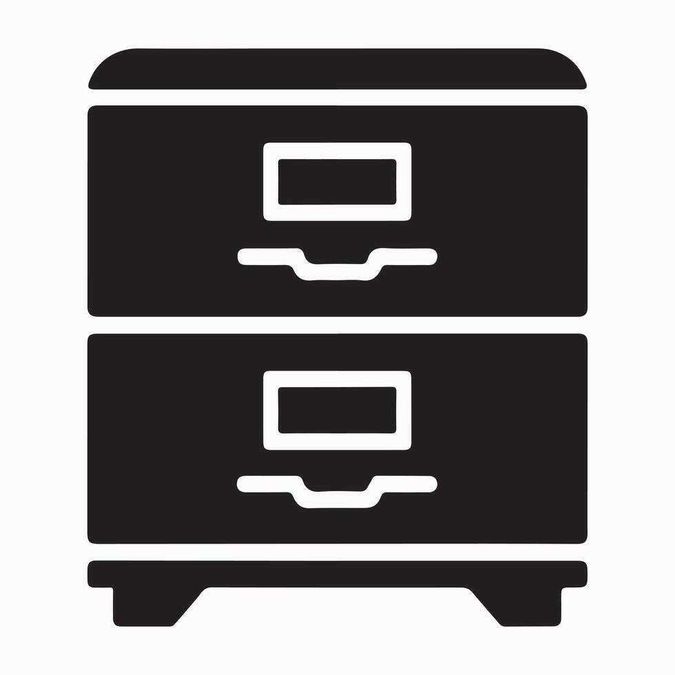 Minimalist Drawer Filing Cabinet Symbol for Document Storage and Archive vector