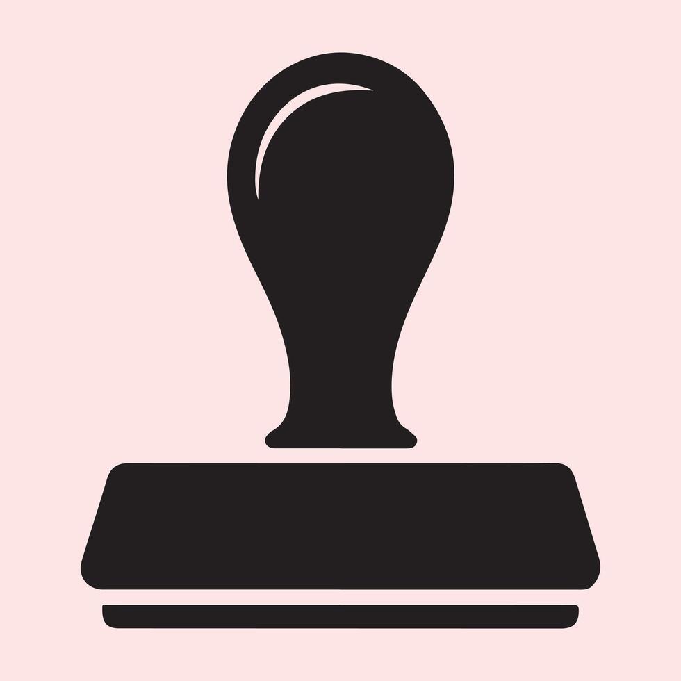 Minimalist Black Stamp Icon for Office and Document Approval Designs vector