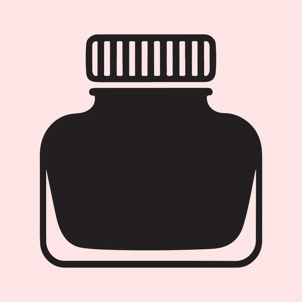 Simple black ink bottle icon vector