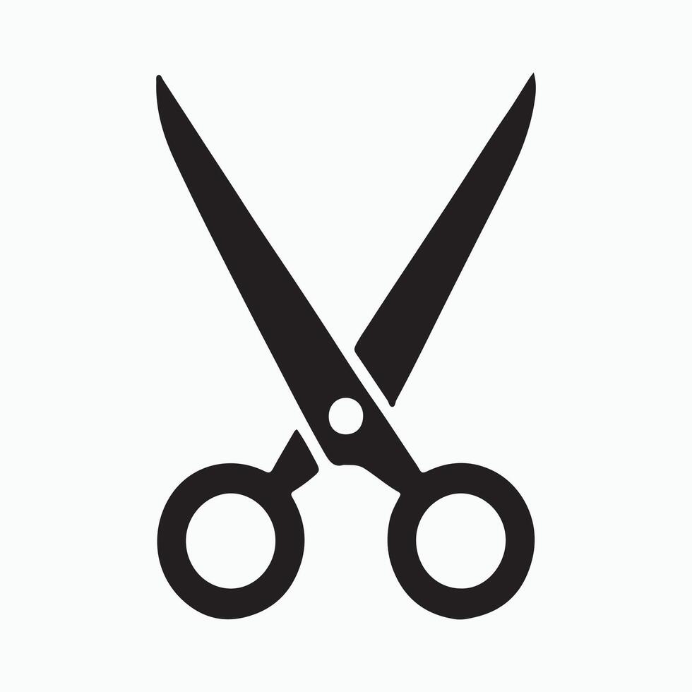 Simple Black Scissors Symbol for Cutting and DIY Elements vector