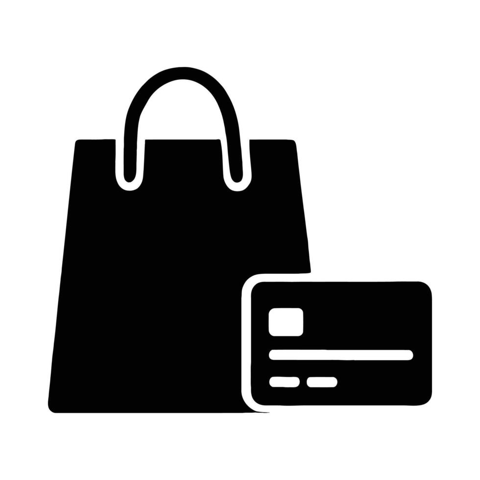 Shopping bag and credit card icons payment vector