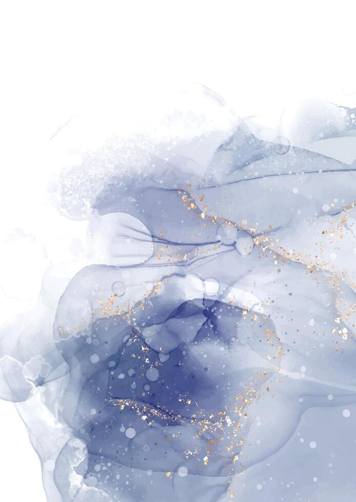 Elegant blue abstract artwork with gold vector