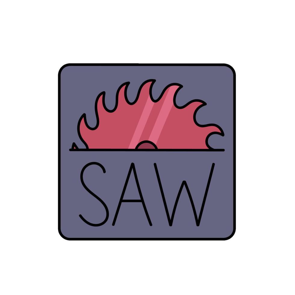 woodworking table saw hand drawn illustration vector