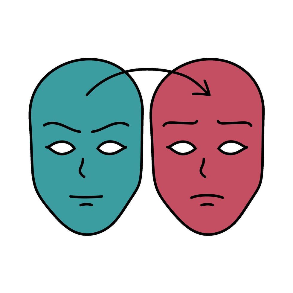 deep fake face swap hand drawn color vector
