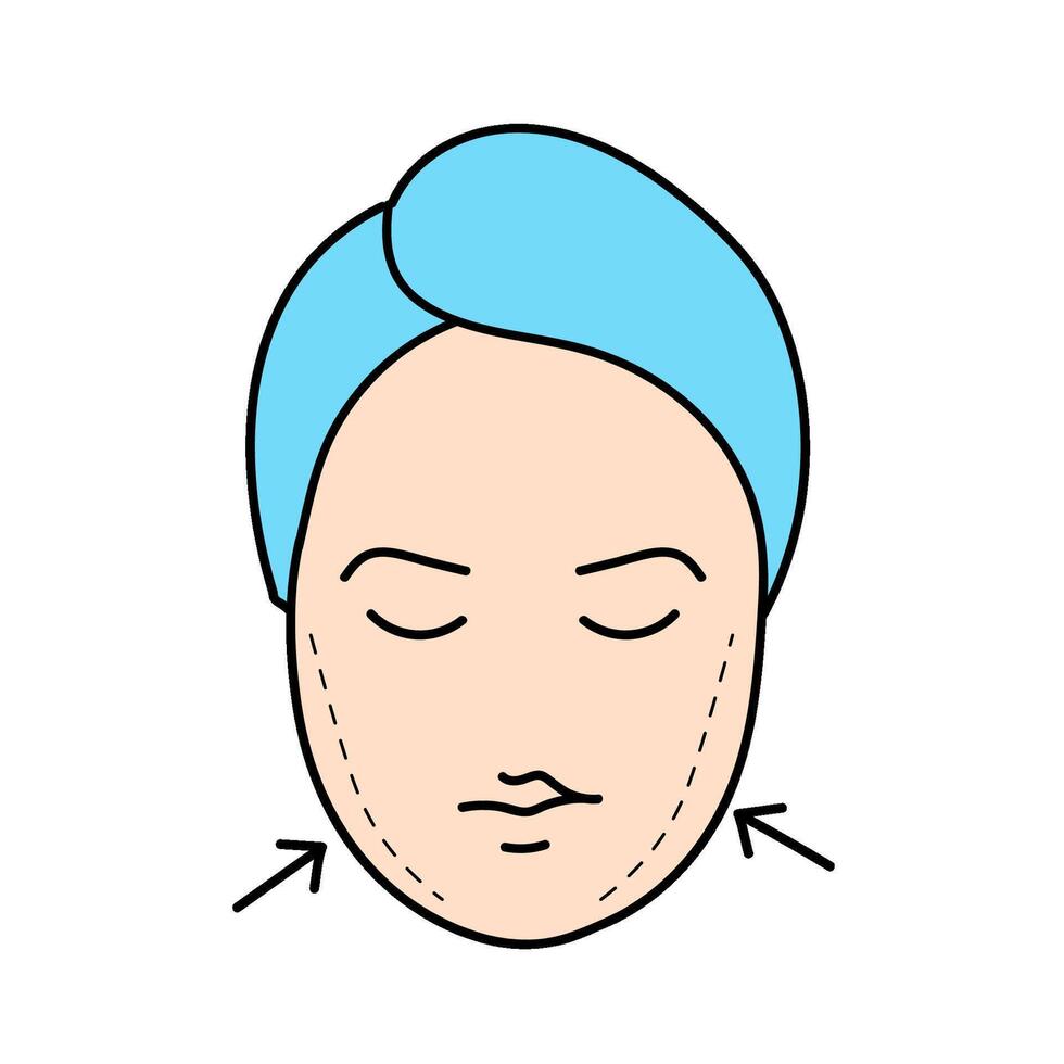 women beauty plastic surgery cheeks augmentation vector