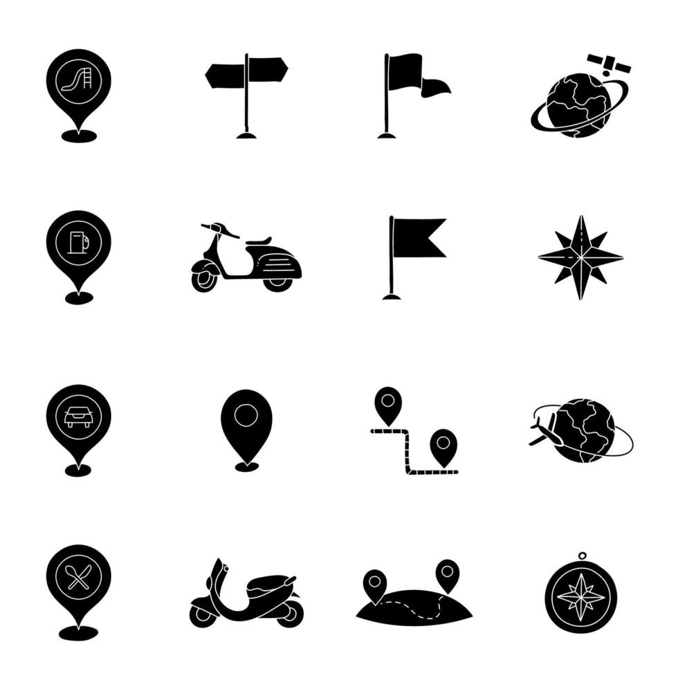 set of black hand drawn transportation icon set vector