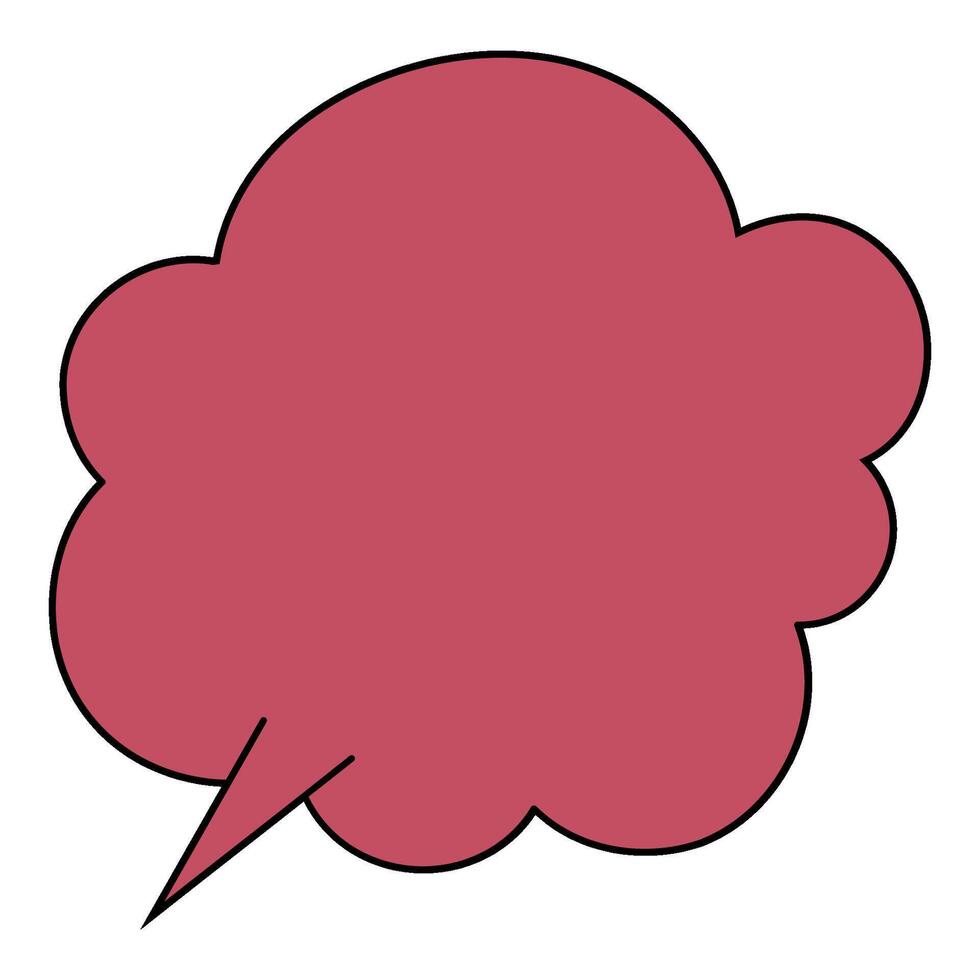 red cloud shaped chat bubble hand drawn color illustration vector