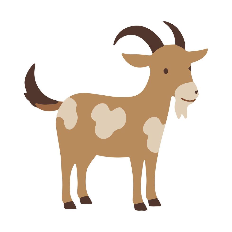 Funny Cute Goat in Farm Theme white background vector