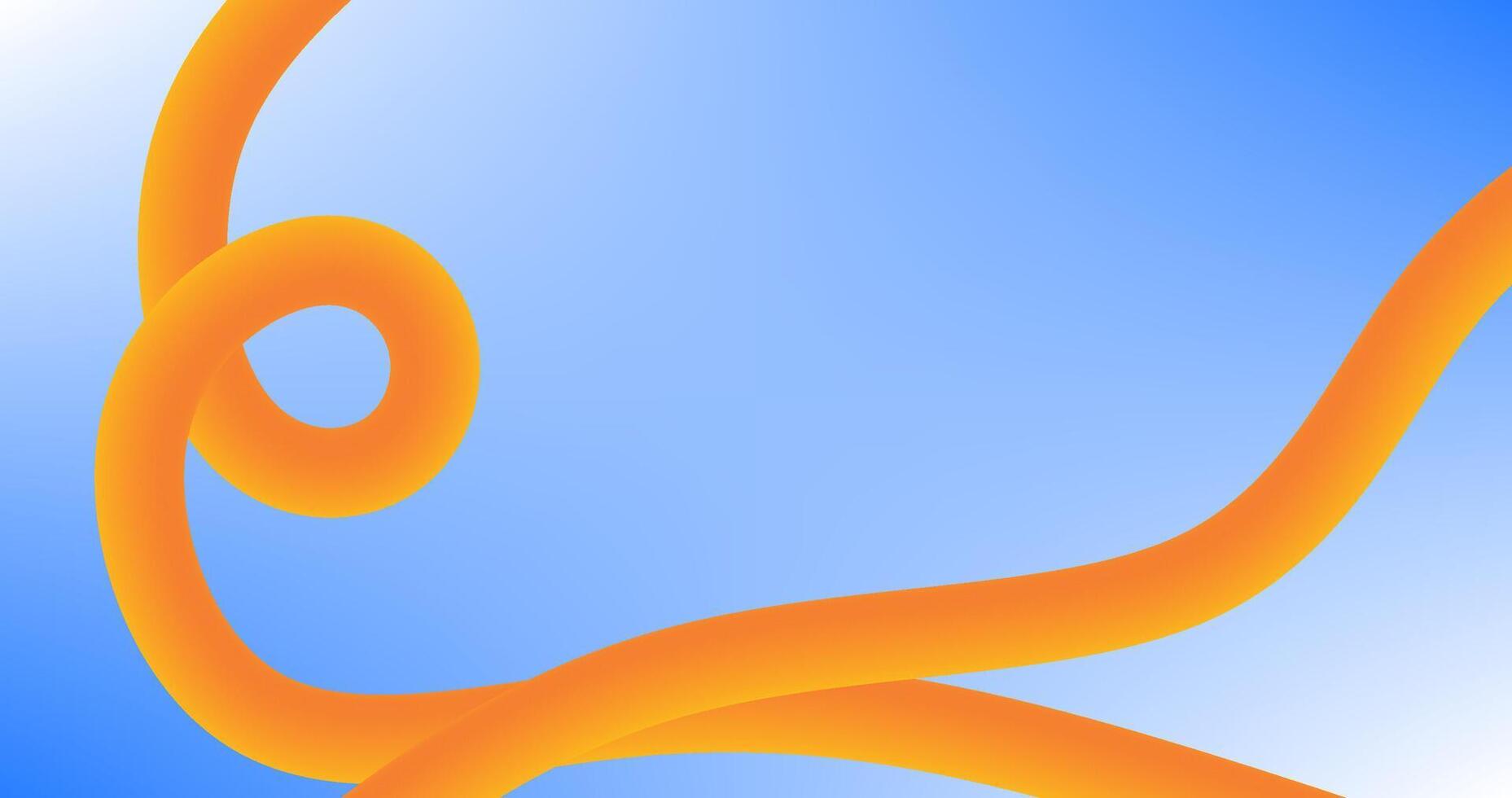 Blue Abstract background with Orange Fluid Pipe And Copy space Advertisement Banner Design vector