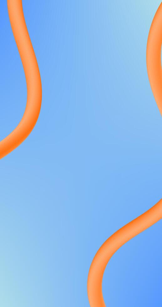 Gradient Abstract background with orange curved Pipe lines on blue sky illustration vector