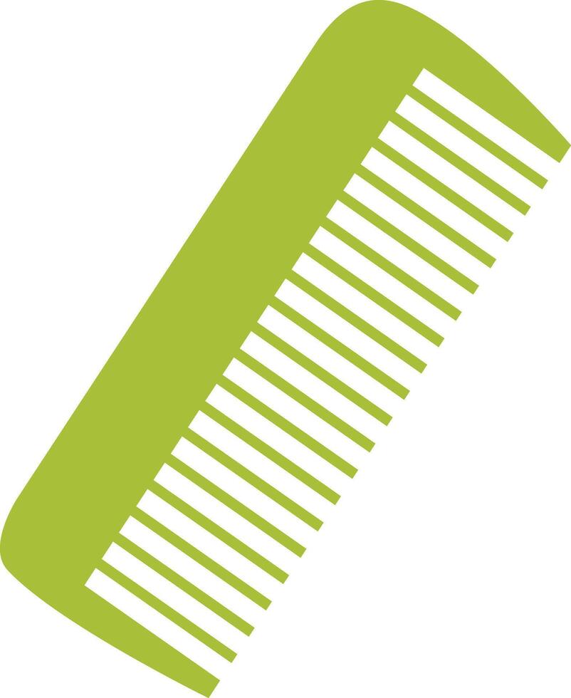 a green comb with clean lines and modern flat style. Ideal for barbershop logos vector