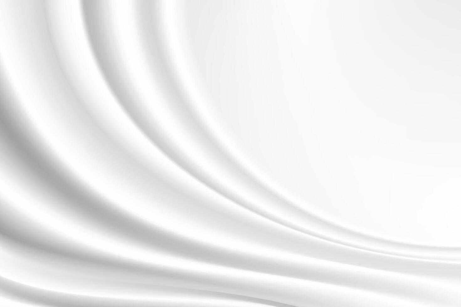 White silk cloth fabric wave overlapping with light and shadow. white and gray abstract texture background. copy space for web vector