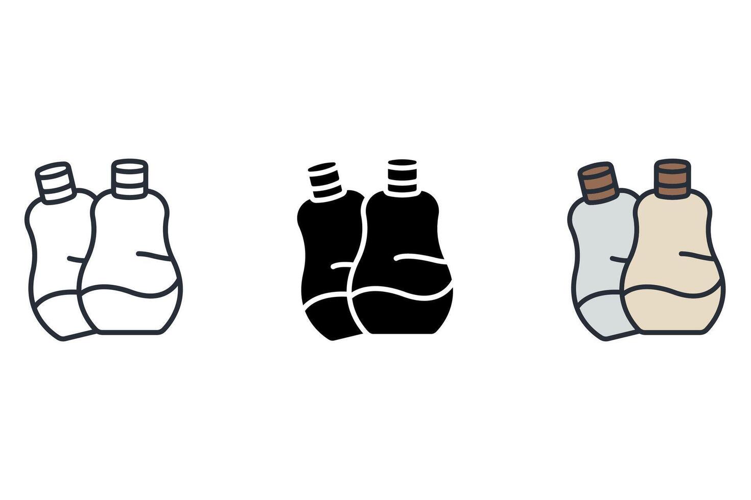 perfume set icons pack vector