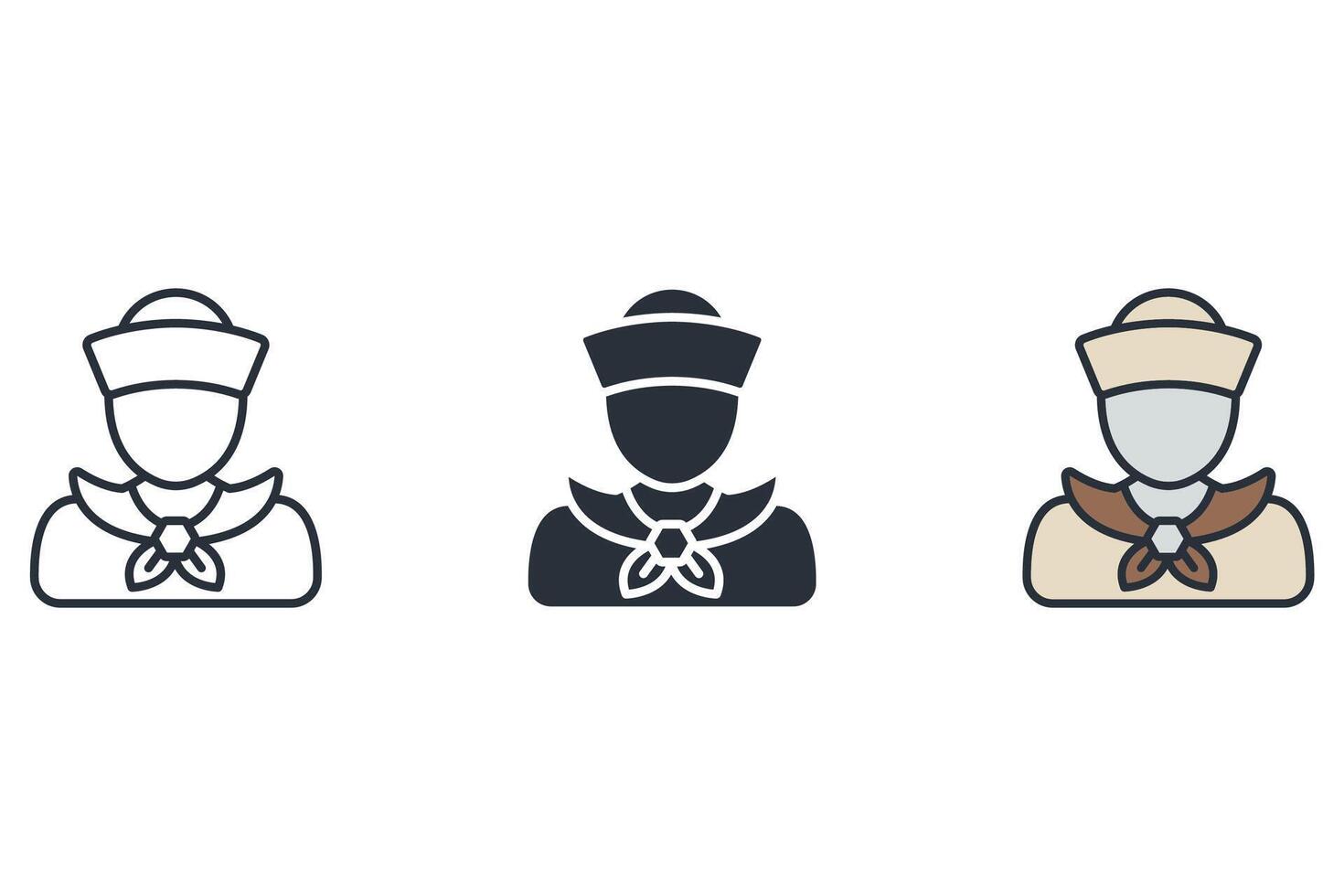 sailor set art icons pack vector
