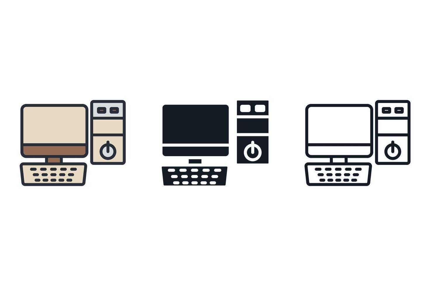 desktop set art icons pack vector