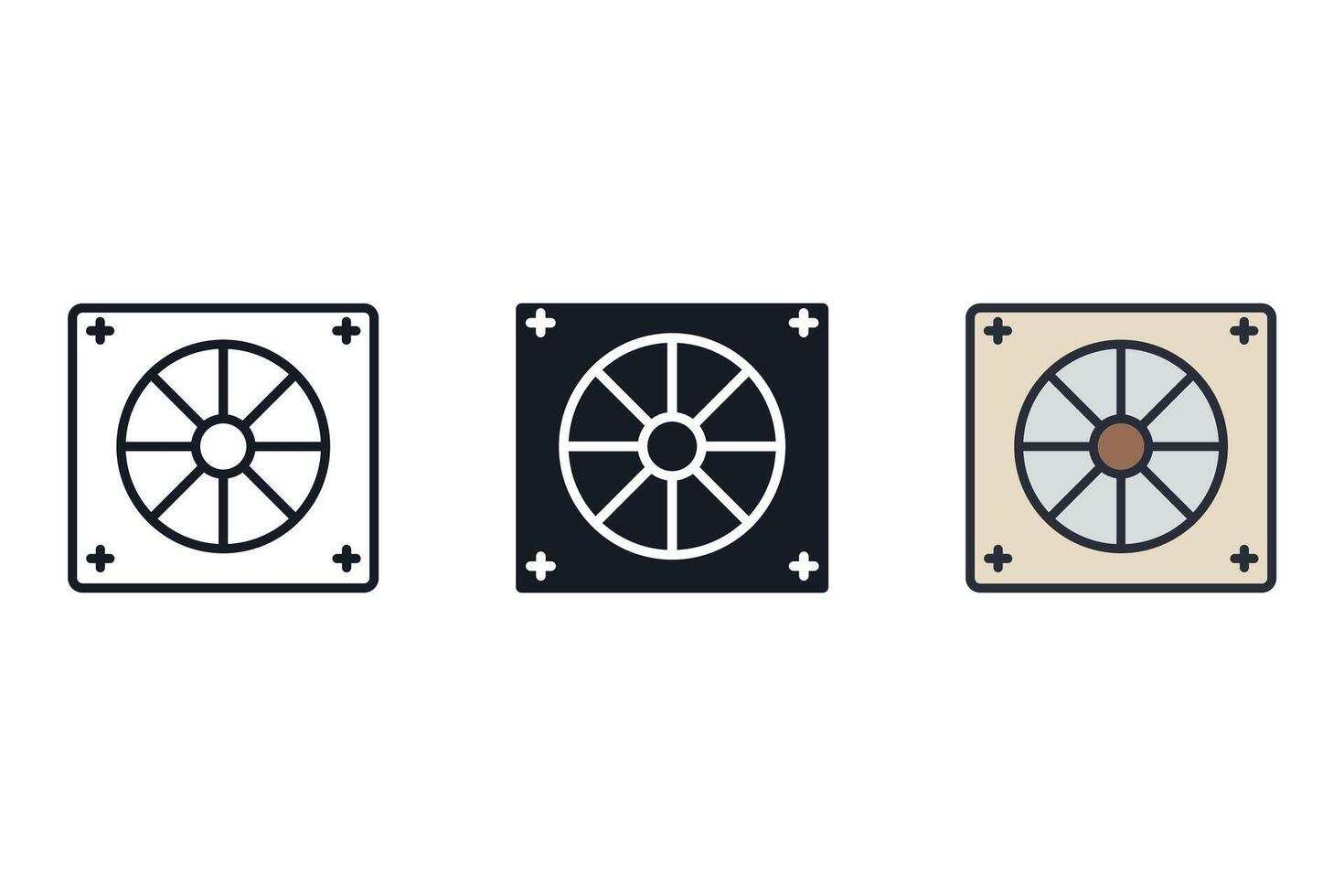 fan set art icons pack vector