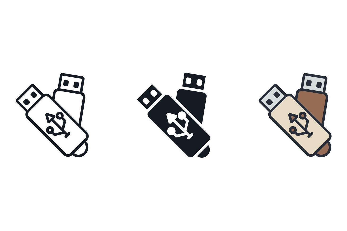 usb set icons pack vector