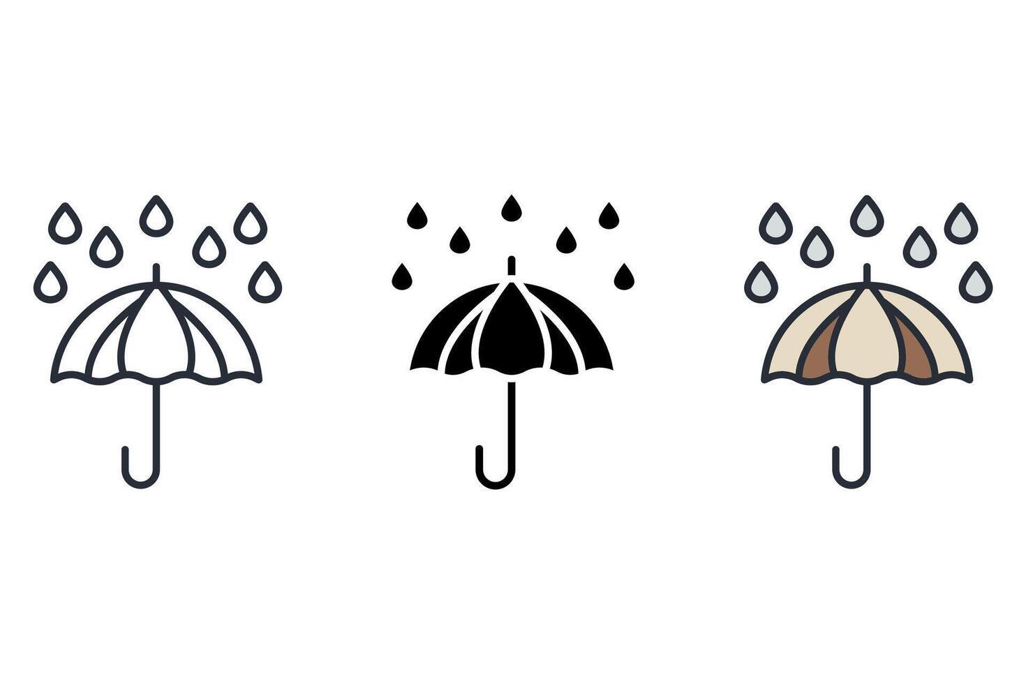 rain set icons pack vector