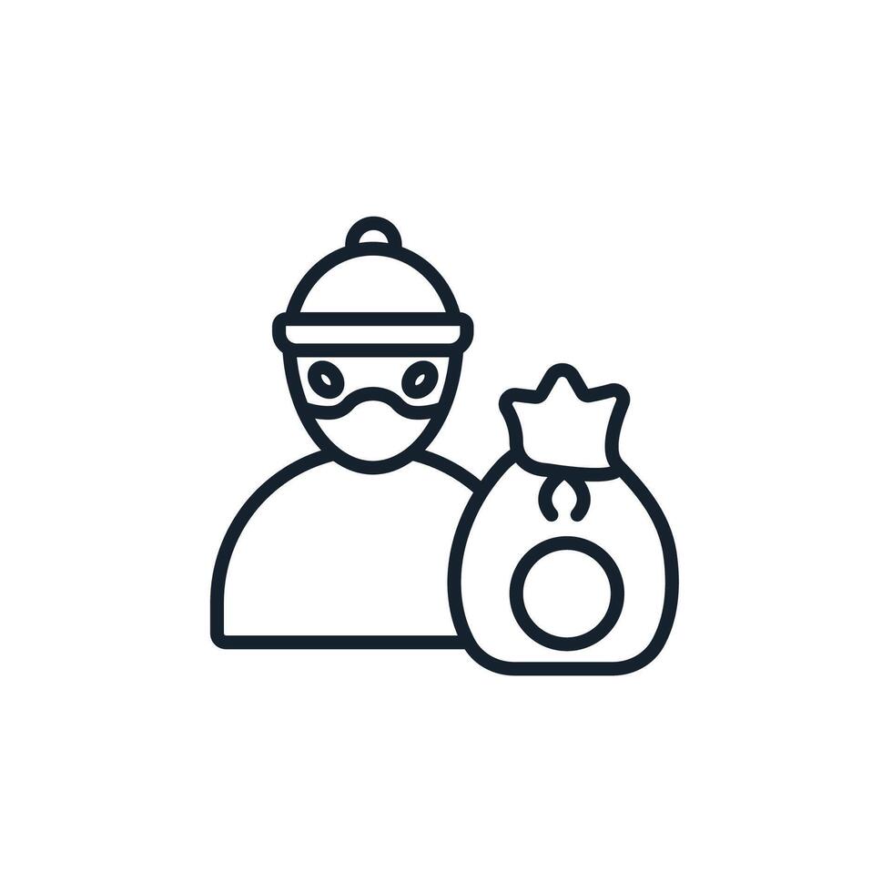 thief Thin line art icons vector