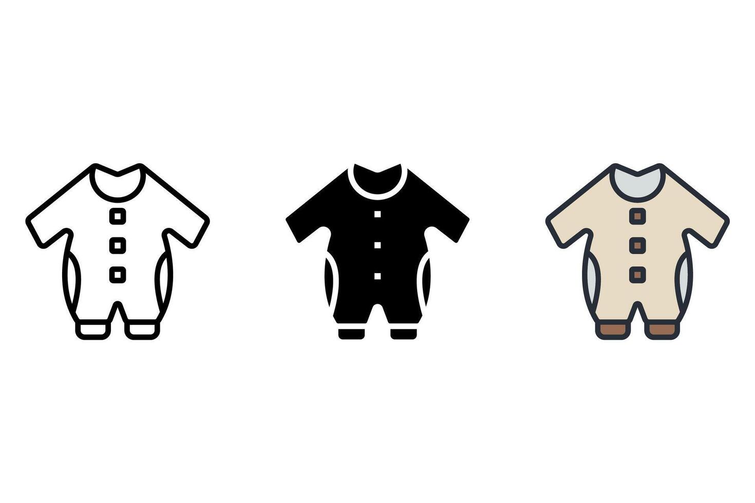 overall set icons pack vector