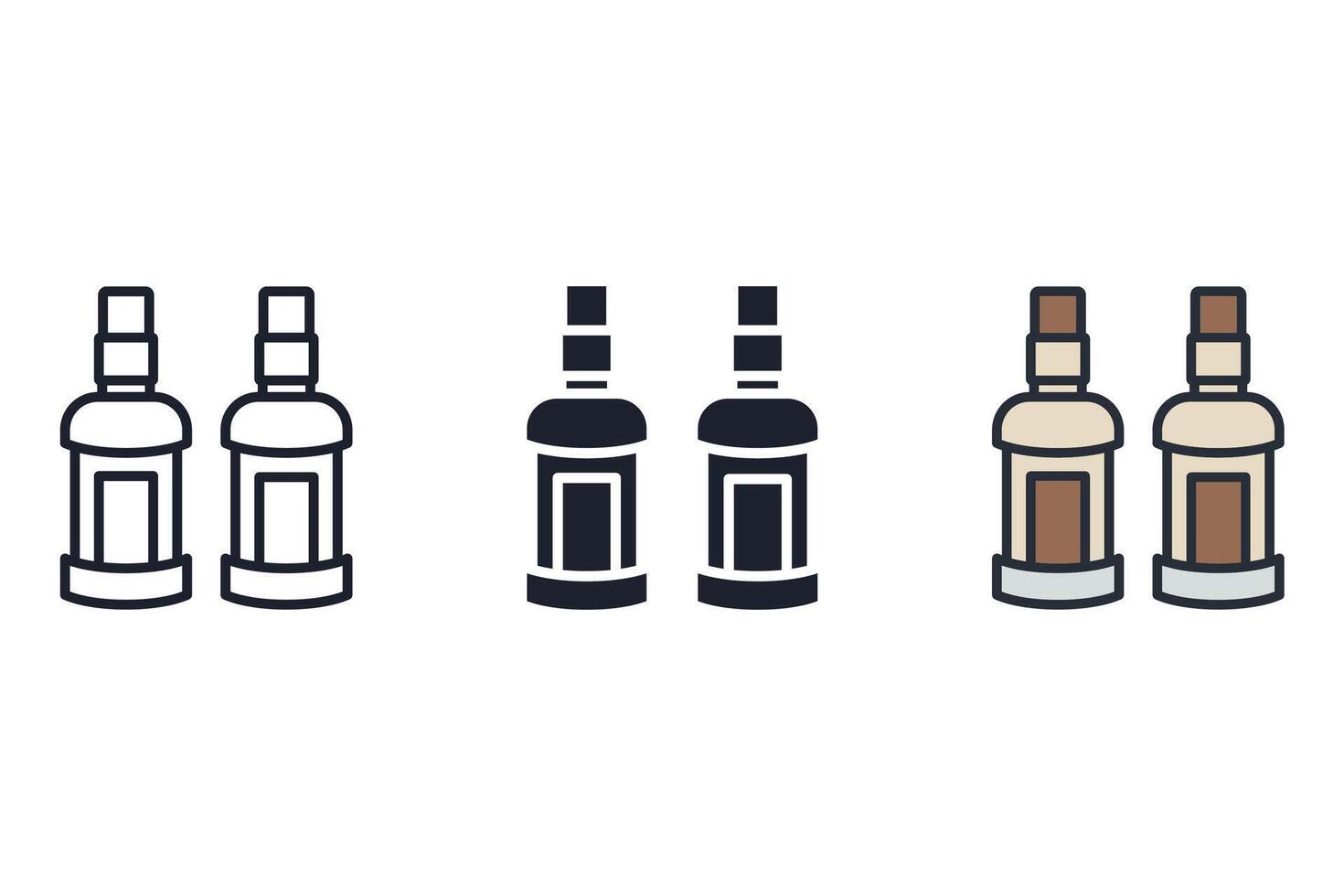 whisky set art icons pack vector