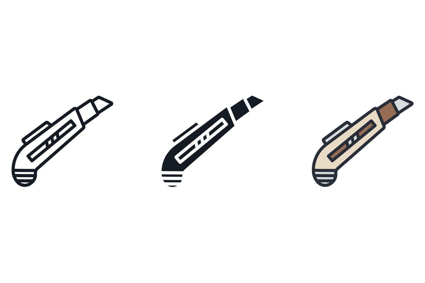 cutter set icons pack vector