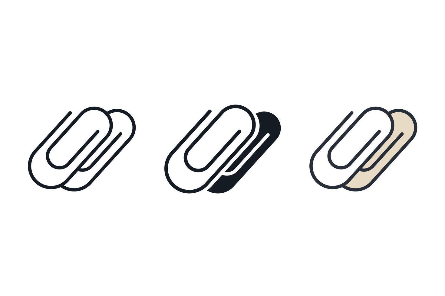paper clip set icons pack vector