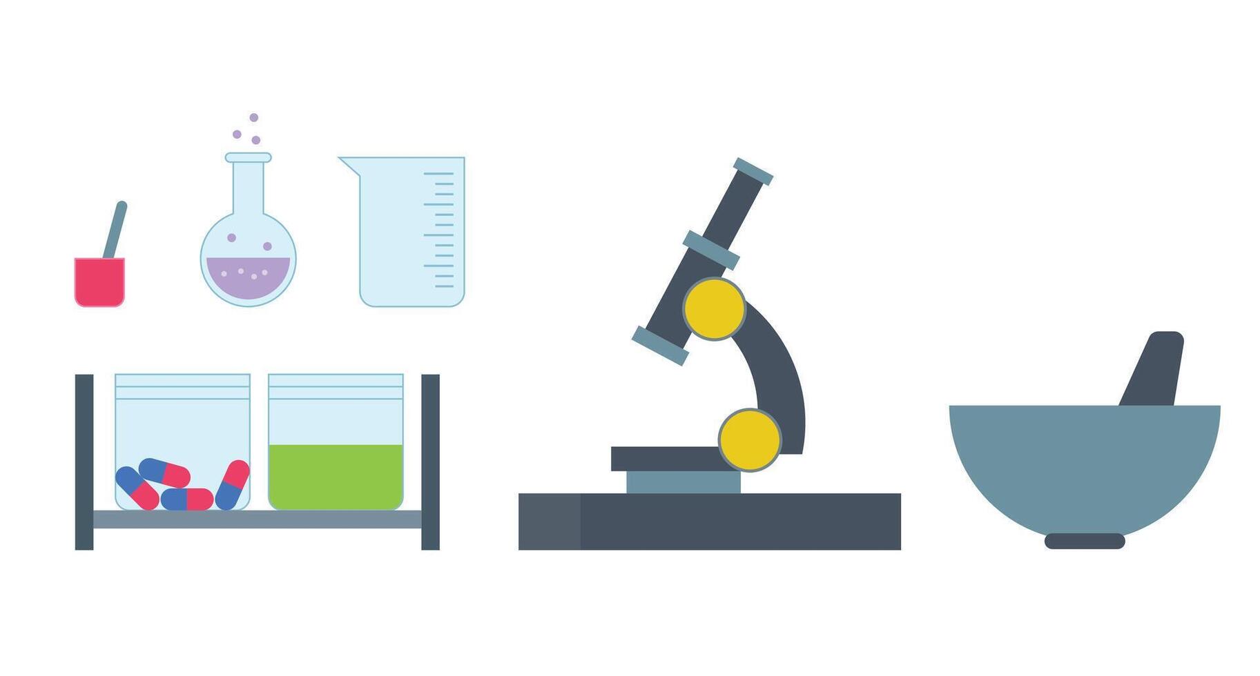 Set icon laboratory equipment vector
