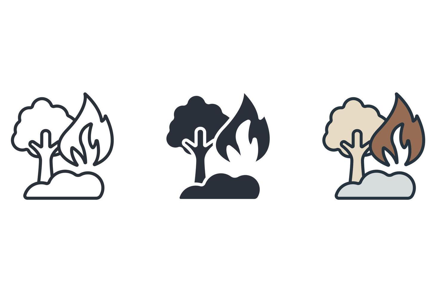 wildfire icons isolated on White Background. Flat style design vector