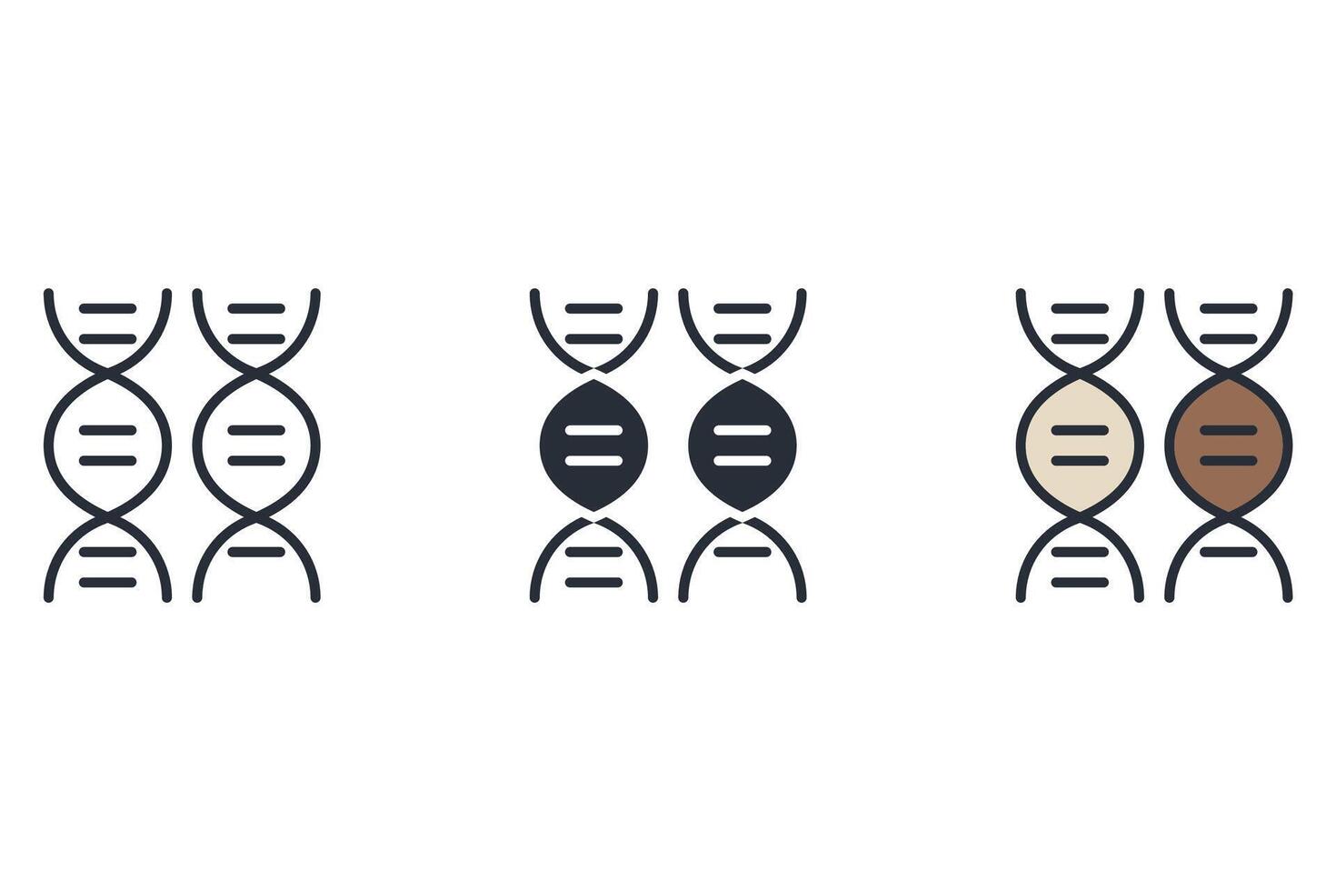 dna set icons pack vector