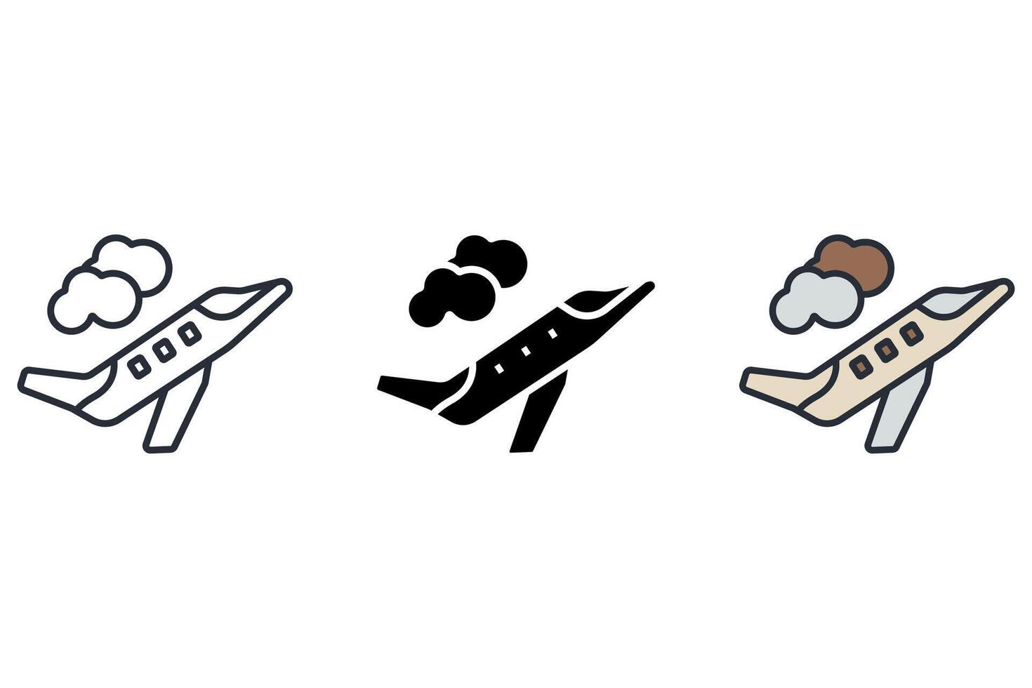 privat jet set art icons pack vector