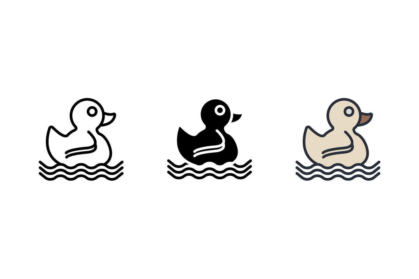 duckling icons isolated on White Background. Flat style design vector