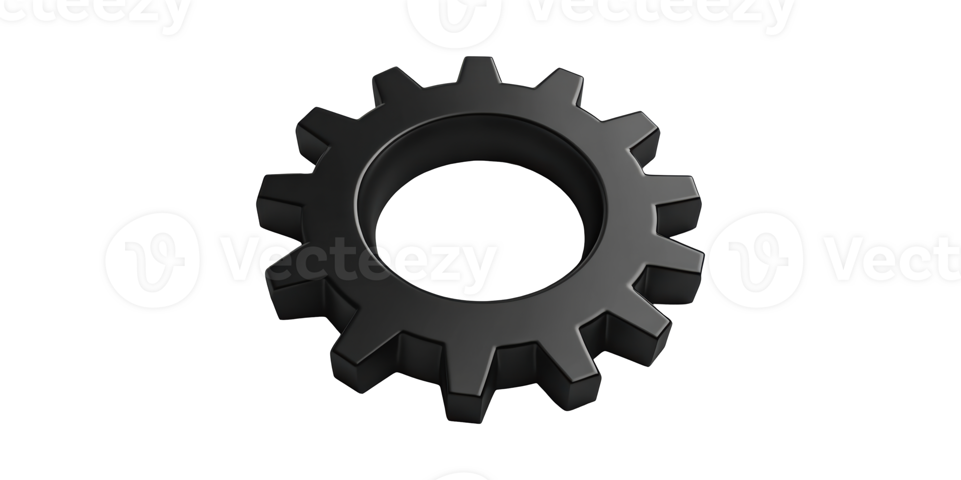 Black Gear Icon. Symbol Of Engineering, Technology, And Mechanical Systems Isolated On Transparent Background png