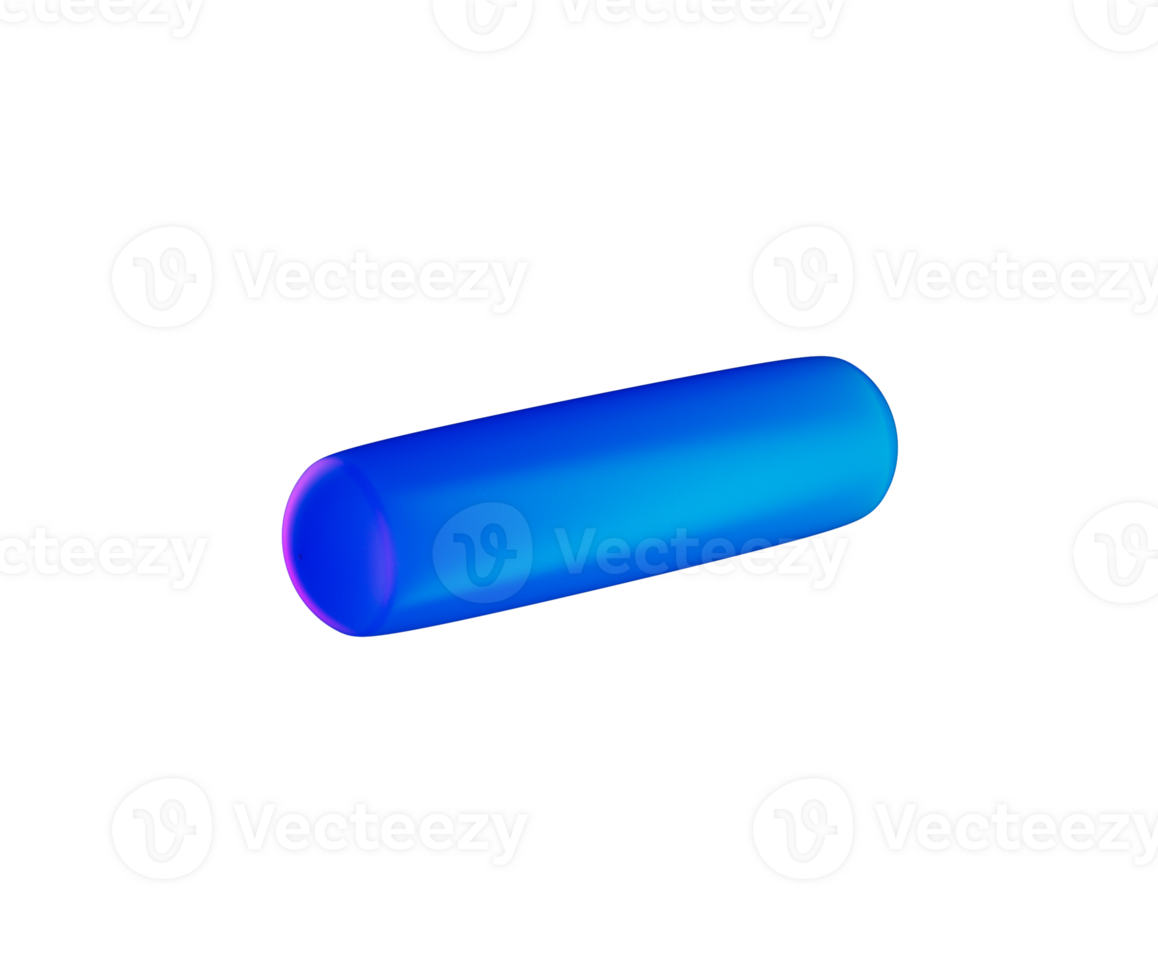 Glossy blue minus symbol a modern, sleek and minimalistic design. 3d illustration png