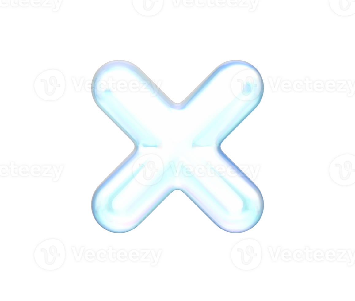 A sleek, iridescent 3D multiplication symbol with a soft, futuristic, and elegant look, 3d illustration png